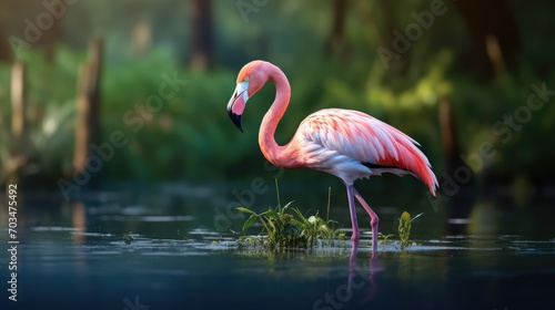 flamingo in the water