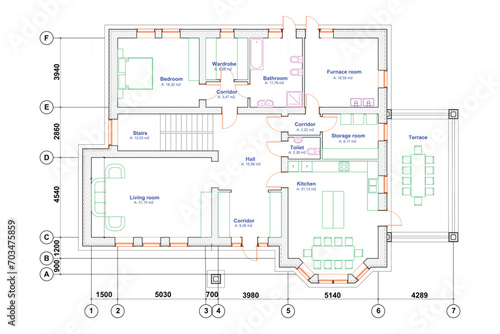 Vector apartment floor plan or layout