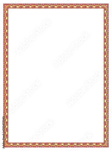Vector Square frame checkered pattern. Rectangular frame with mosaic pattern for photo or text. Colorful squares mosaic pattern frame .