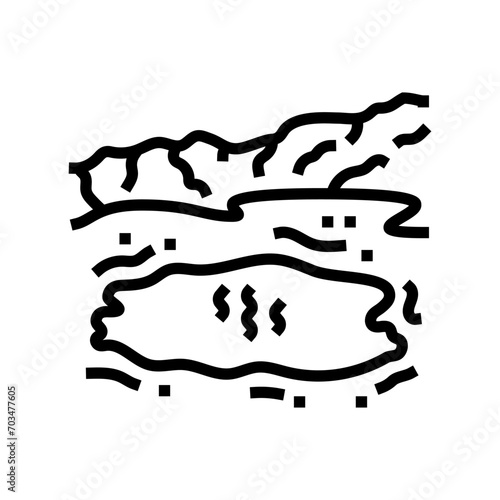 hot spring geothermal energy line icon vector. hot spring geothermal energy sign. isolated contour symbol black illustration