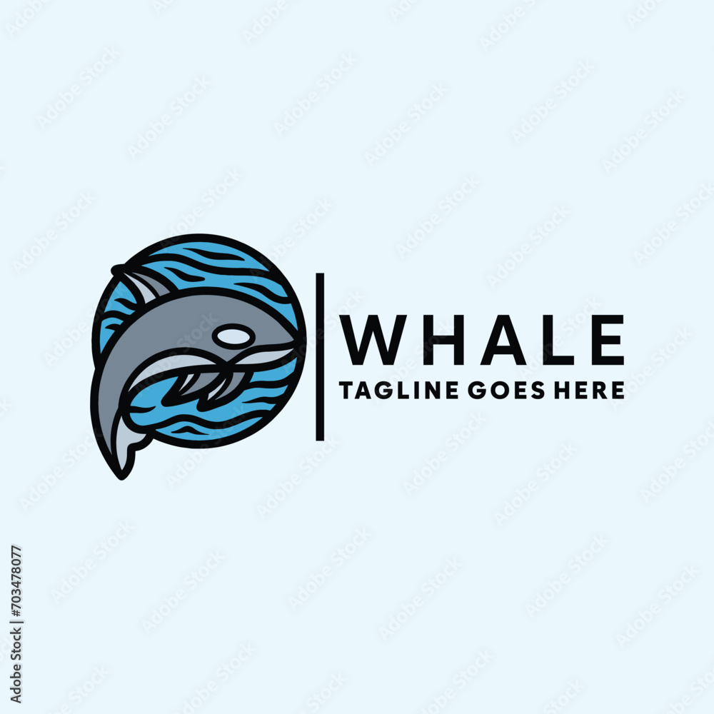Obraz premium Whale Logo Symbol Design illustration vector Icon Emblem