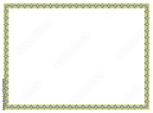 Vector Square frame checkered pattern. Rectangular frame with mosaic pattern for photo or text. Colorful squares mosaic pattern frame .