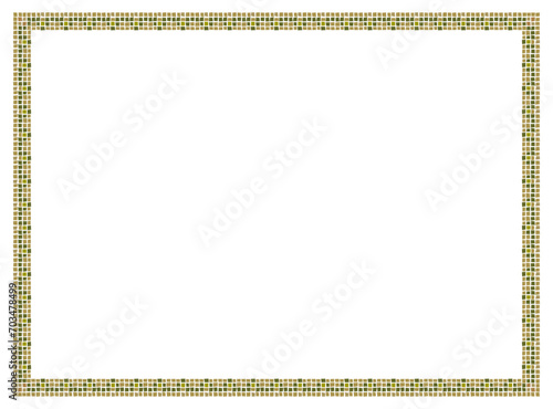 Vector Square frame checkered pattern. Rectangular frame with mosaic pattern for photo or text. Colorful squares mosaic pattern frame .