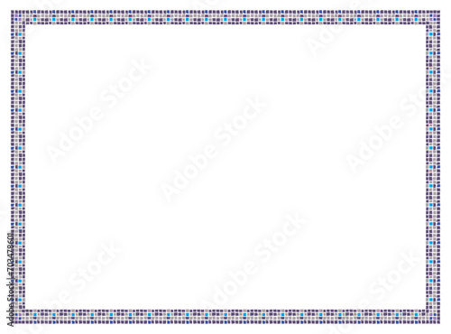 Vector Square frame checkered pattern. Rectangular frame with mosaic pattern for photo or text. Colorful squares mosaic pattern frame .