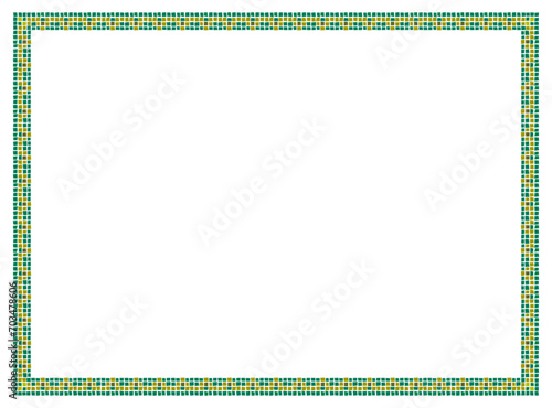 Vector Square frame checkered pattern. Rectangular frame with mosaic pattern for photo or text. Colorful squares mosaic pattern frame .