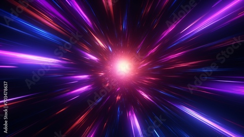 abstract flight retro neon hyper warp space tunnel