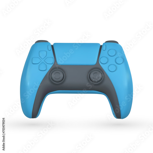 Realistic 3d game pad in cartoon style. Game stick, controller, video game console. Game concept. Vector illustration