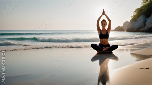 Balance in Every Frame: Crystal Clear Beach Yoga Photography - Commercial Visuals with Mirrorless Precision