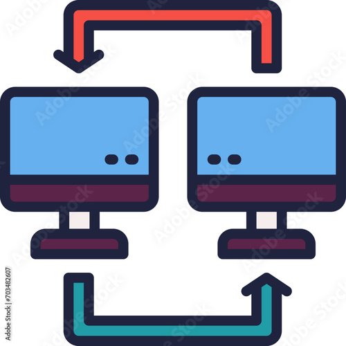 local network icon. vector filled color icon for your website, mobile, presentation, and logo design.
