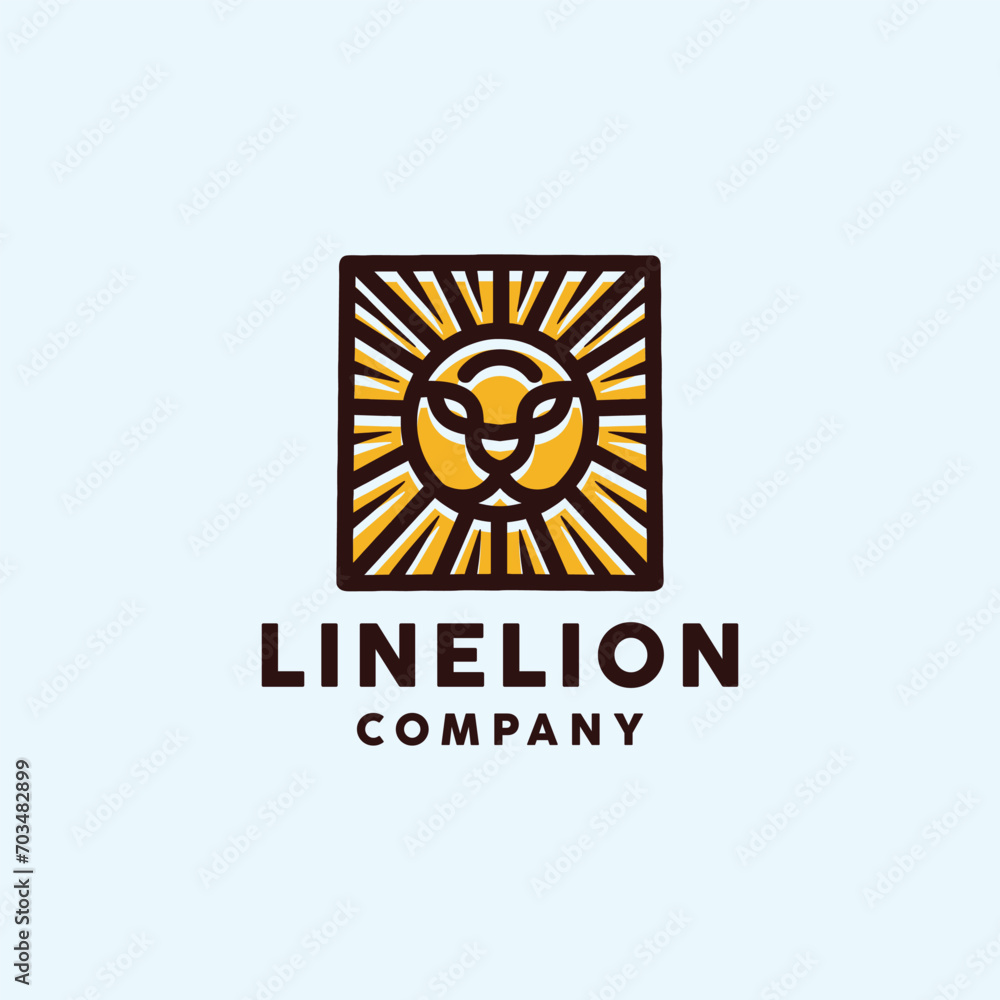 Line Lion Logo Symbol Design illustration vector Icon Emblem Line Lion Logo Symbol Design illustration vector Icon Emblem