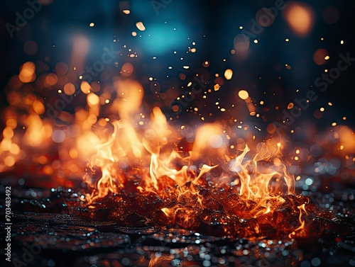 Fire embers particles over background, Desktop Wallpaper