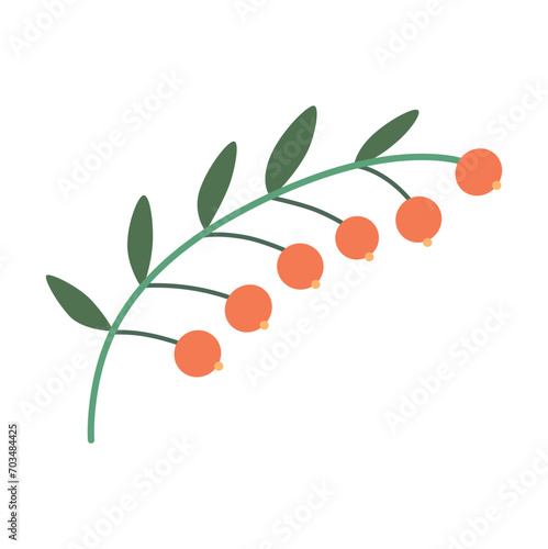 Summer and spring flora, plant and herb with petal, leaf. Cute modern flower. Blossomed flower element on white background. 