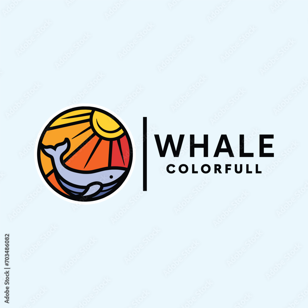 Whale Logo Symbol Design illustration vector Icon Emblem