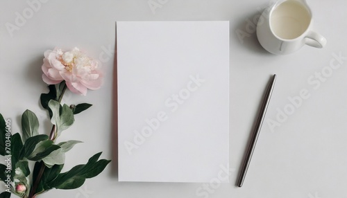 white vertical paper sheet mockup letter or invitation