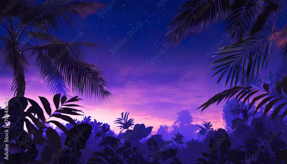 night tropical jungle background atmospheric rainforest ai