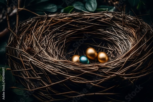 nest with eggs, Nest stock photo-