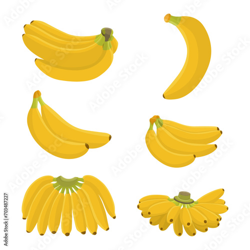 Collection of flat design bananas various shapes