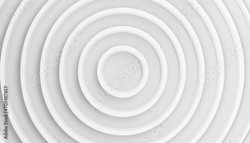 smooth concentric random offset white rings or circles waves background wallpaper banner flat lay top view from above