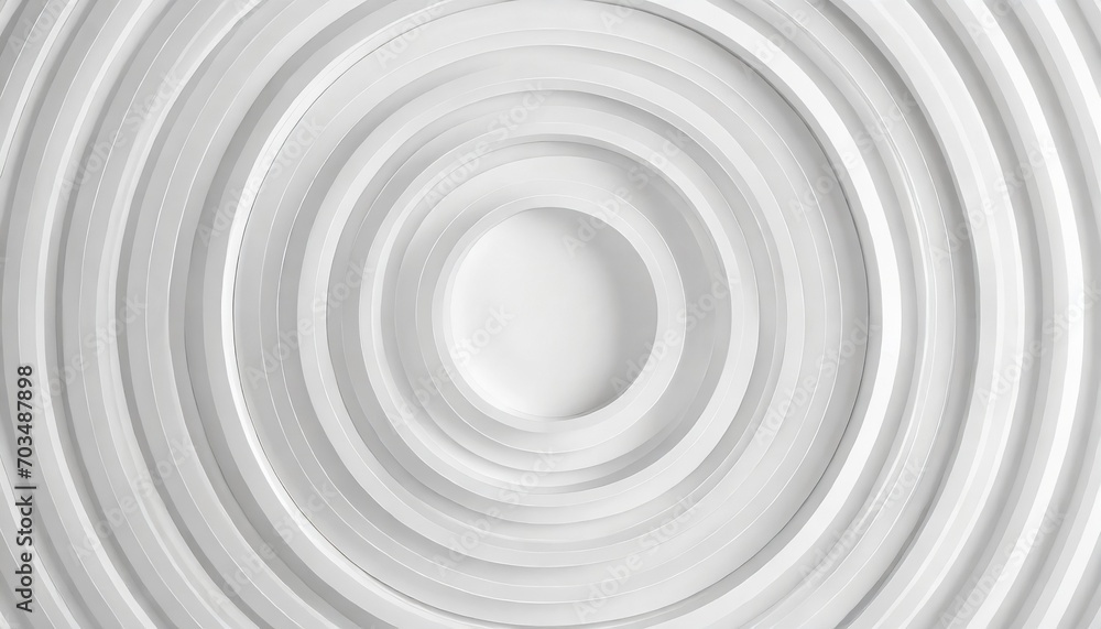 concentric random rotated white ring or circle segments background wallpaper banner flat lay top view from above - obrazy, fototapety, plakaty 