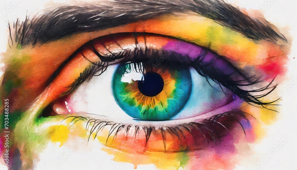 colorful human eye illustration
