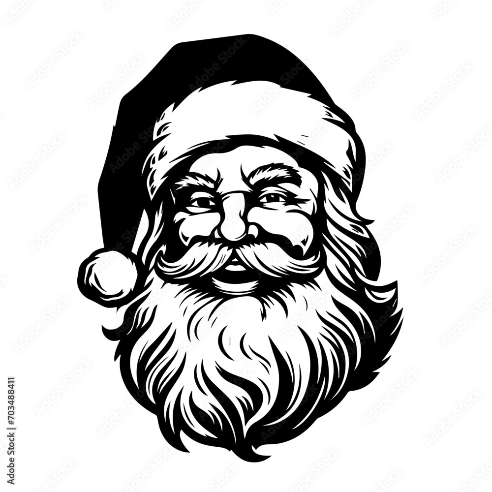 Classic Santa Claus Face Vector Illustration Classic Santa Claus Face Vector Illustration