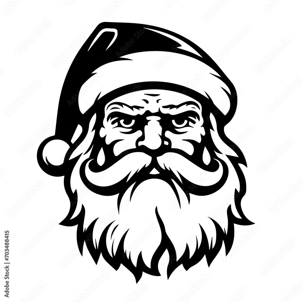 Classic Santa Claus Face Vector Illustration Classic Santa Claus Face Vector Illustration