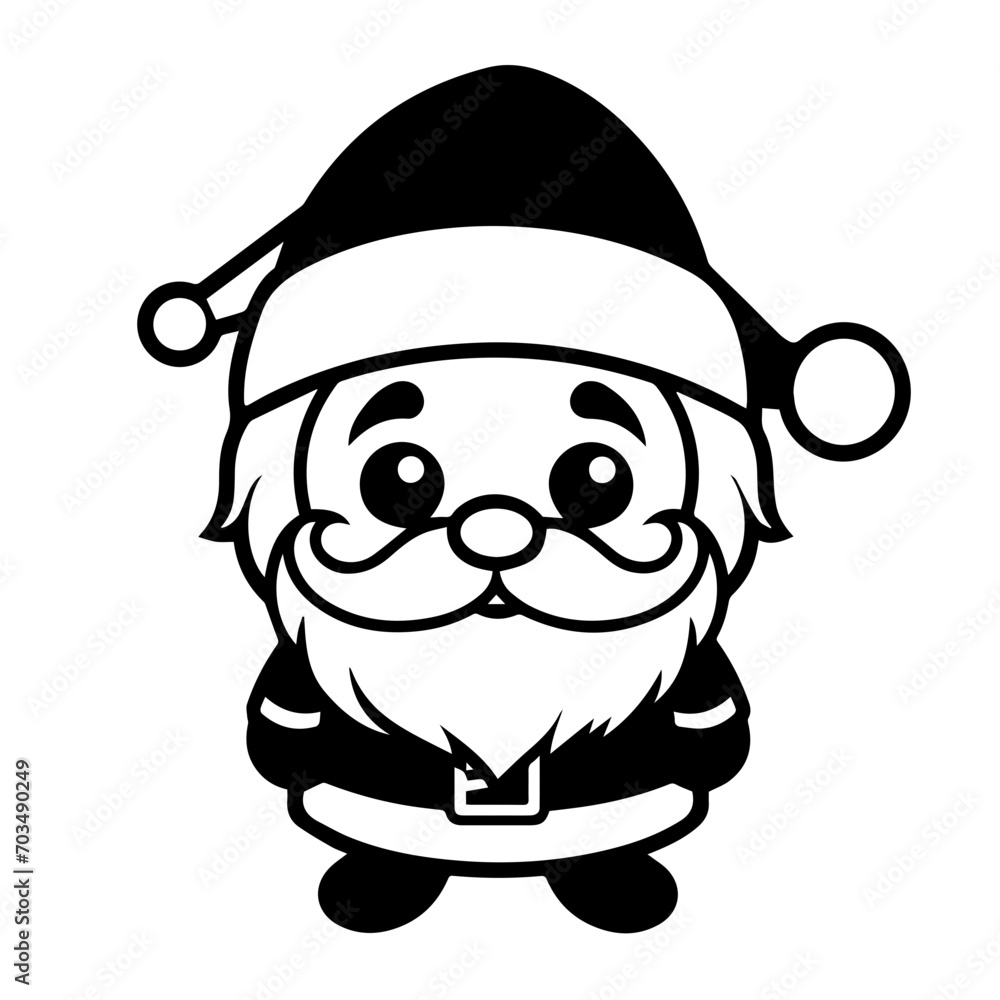 Kawaii Style Cute Santa Claus Vector Kawaii Style Cute Santa Claus Vector