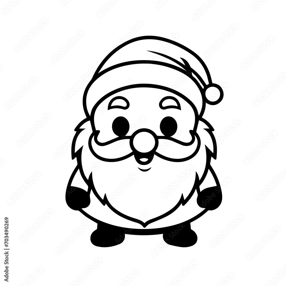 Kawaii Style Cute Santa Claus Vector Kawaii Style Cute Santa Claus Vector