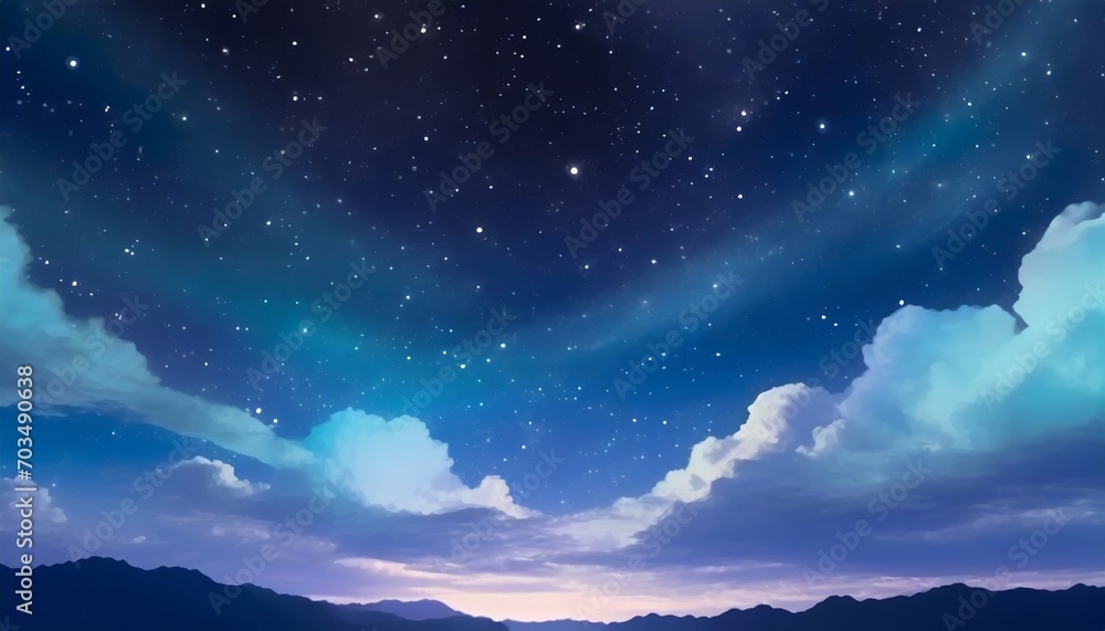 abstract anime night sky background ai