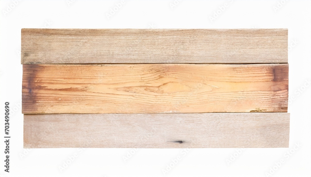 old rough wood planks sign isolated on white with clipping path