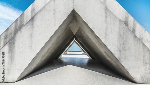 abstract concrete architecture with triangular niche