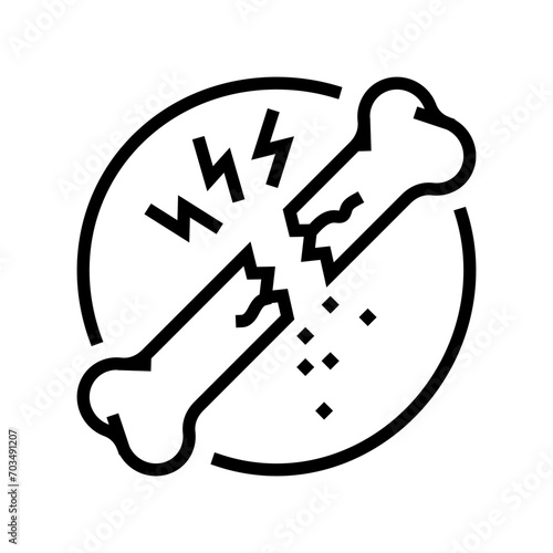 brittle bone osteoporosis bone line icon vector. brittle bone osteoporosis bone sign. isolated contour symbol black illustration