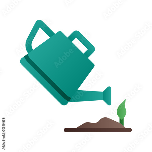 Watering can icon in gradient fill style with high vector quality suitable for ui and spring needs