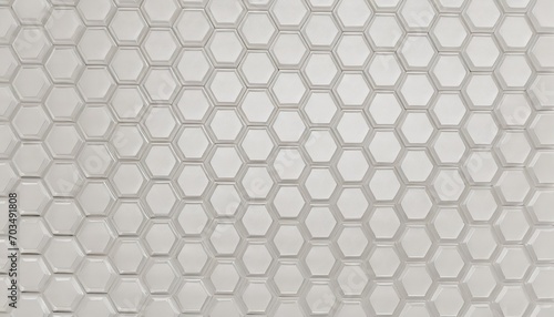 white glossy hexagon ceramic tile floor background 3d rendering