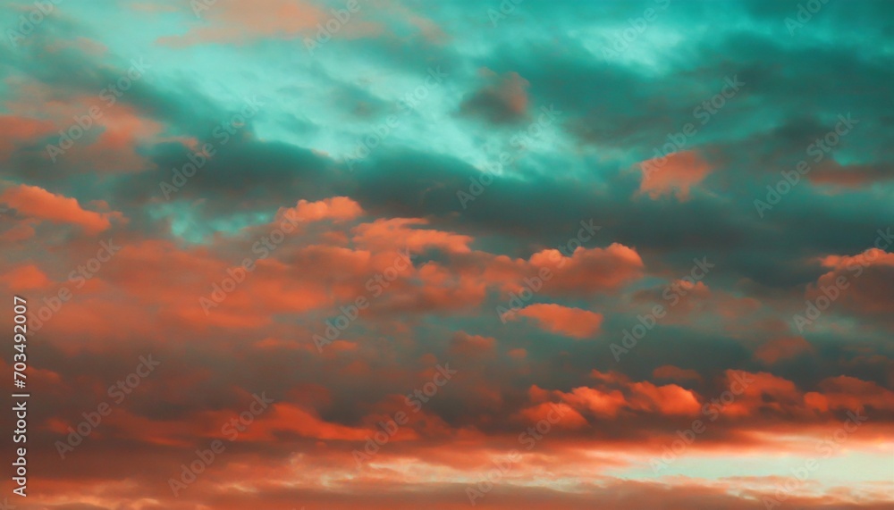 abstract nature sky and skyline photo in the style of colorful turbulence dark orange and dark cyan