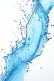 blue water splash isolated white background