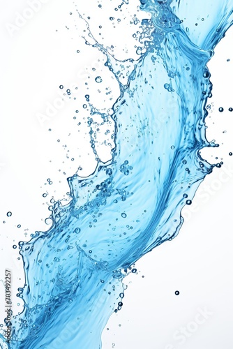 blue water splash isolated white background