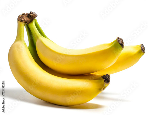  drei Bananen isoliert auf weißen Hintergrund, Freisteller