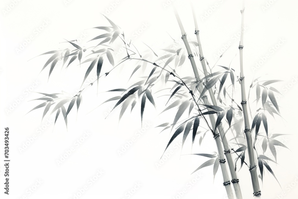 Black and white bamboo painting Black and white bamboo painting