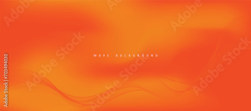 Vector abstract orange background with dynamic orange waves, lines, and particles.
