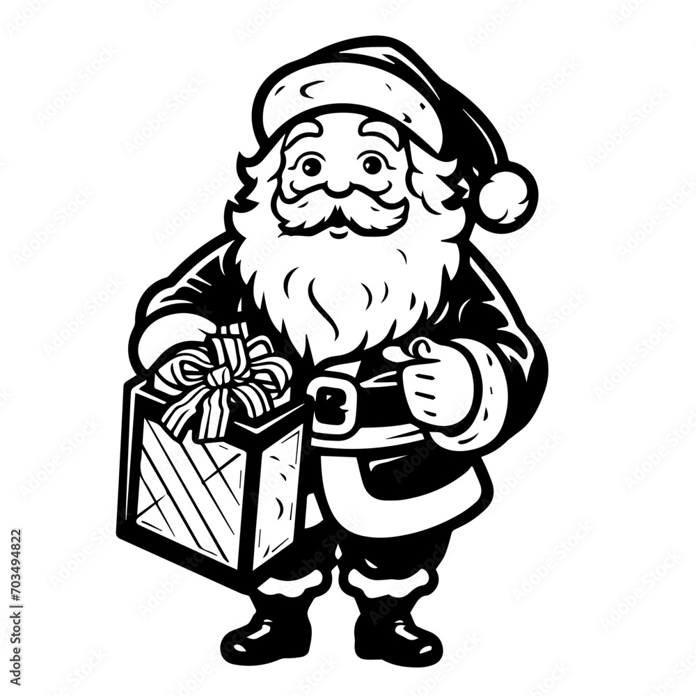 Generous Santa Claus with Christmas Gifts Vector Generous Santa Claus with Christmas Gifts Vector