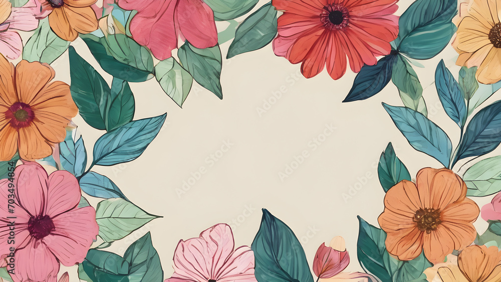 custom made wallpaper toronto digitalFloral design template with copyspace. Abstract modern floral background design template. AI generated image