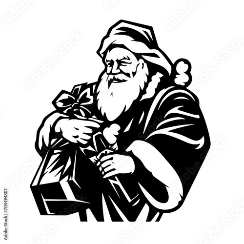 Generous Santa Claus with Christmas Gifts Vector