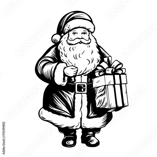 Generous Santa Claus with Christmas Gifts Vector