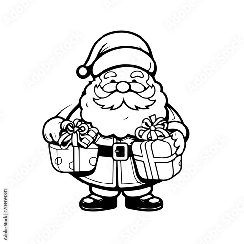 Generous Santa Claus with Christmas Gifts Vector
