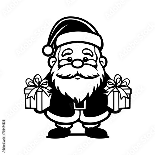 Generous Santa Claus with Christmas Gifts Vector