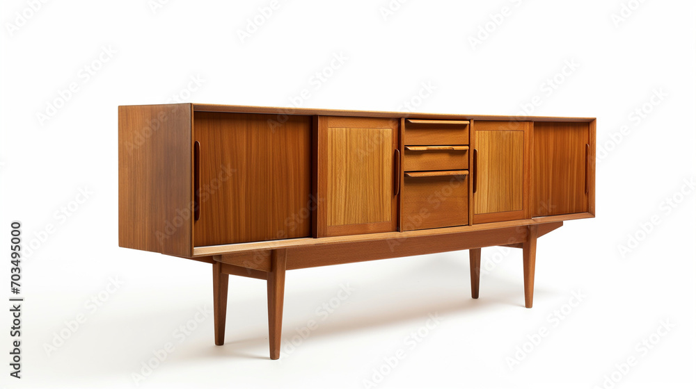 Timber Cupboard Unit isolated on white background, mid century style vintage furniture. Timber Cupboard Unit isolated on white background, mid century style vintage furniture.