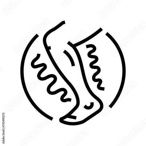 leg cramps osteoporosis symptom line icon vector. leg cramps osteoporosis symptom sign. isolated contour symbol black illustration