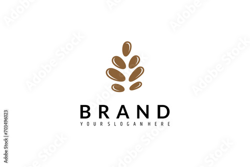 pine cone logo in flat vector design style