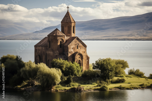 Akdamar Island's Armenian Cathedral Church of the Holy Cross, Turkey photo